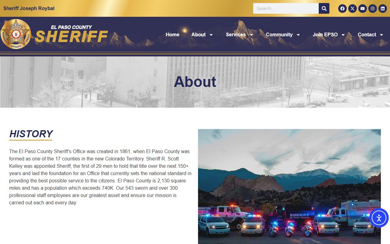 El Paso County Sheriff Joseph Roybal page for warrant records