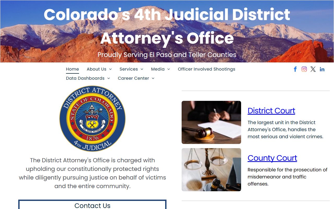 El Paso County criminal records 4th Judicial District Attorney homepage