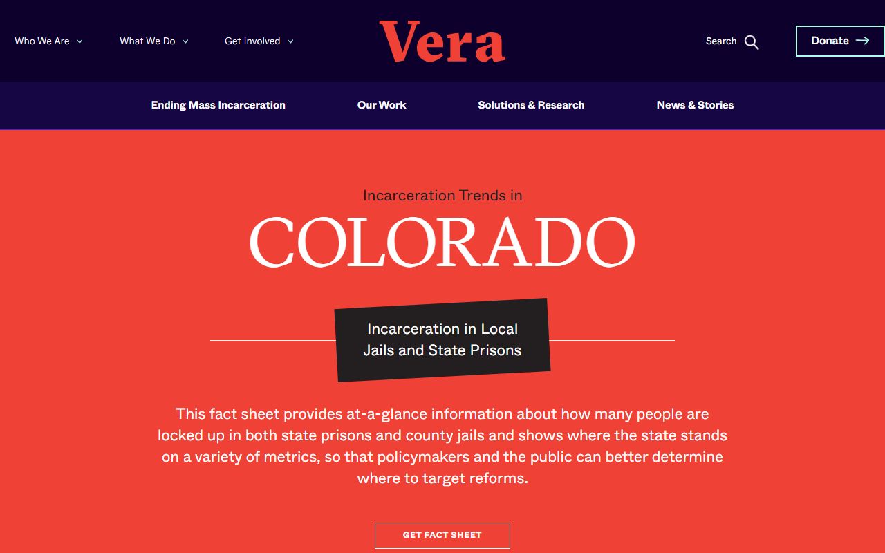Vera Institute Colorado incarceration trends used as state context for El Paso County jail population data
