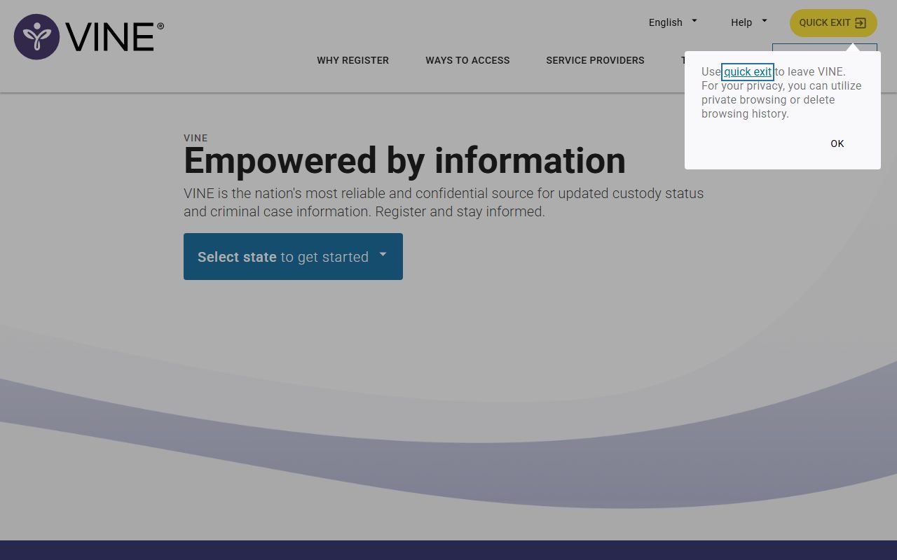 El Paso County released inmates VINELink national search and notification portal